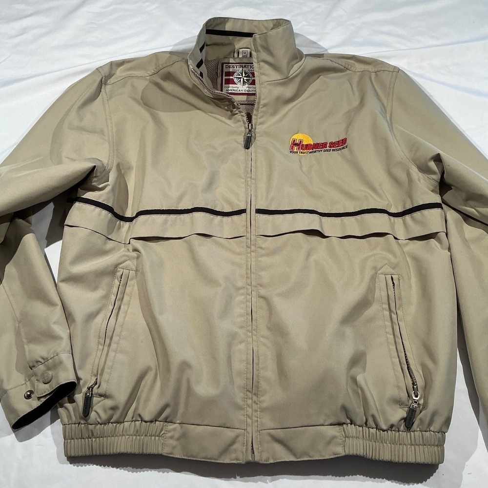 Destination American Identity Mens Tan Hubner Seed Full Zip Windbreaker Jacket M